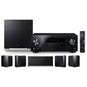Pioneer HTP-074 Home Theater Package with 5.1-channel AV Receiver, 5 Speakers & 1 Subwoofer, Bluetooth,3D Ready, 4K Pass-through, HDCP 2.2, HDR, 4 HDMI IN, USB In, Dolby TrueHD & DTS-HD Master Audio