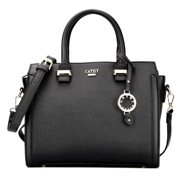 Cathy London Women's Handbag, Material- Synthetic Leather, Colour- Black