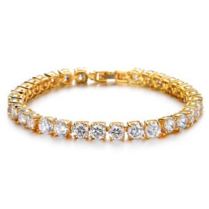 Yellow Chimes Crystals from Swarovski Plated Designer Bracelet for Women and Girls