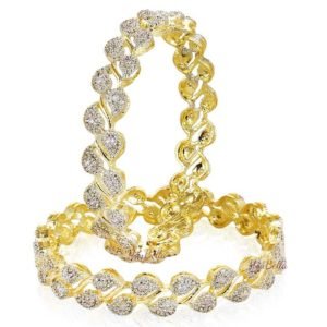 YouBella Jewellery American Diamond Gold Plated Bangles for Women and Girls