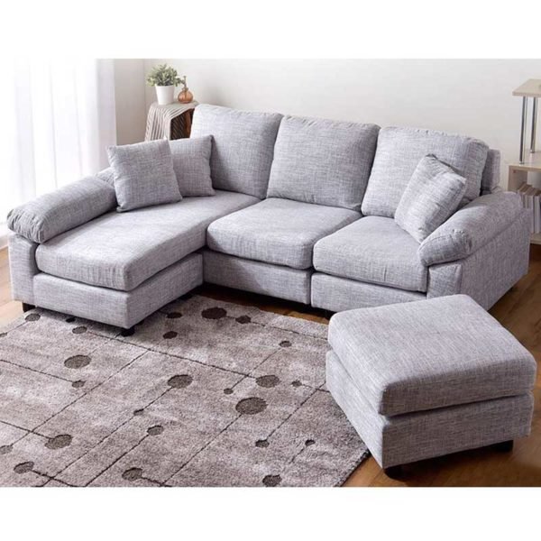CasaStyle - Carloss Five Seater Interchangable L Shape Sofa (Light Grey)