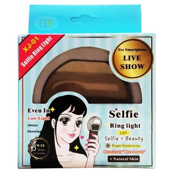 ELV 3 Modes Selfie Beauty Ring Light (Rechargeable) LED Flash White Light for iPhone, Android & iPad Series