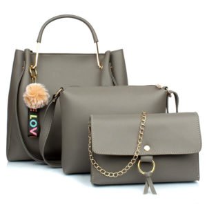 Mammon Women's Stylish Handbags Combo (3LR-bib-Grey)