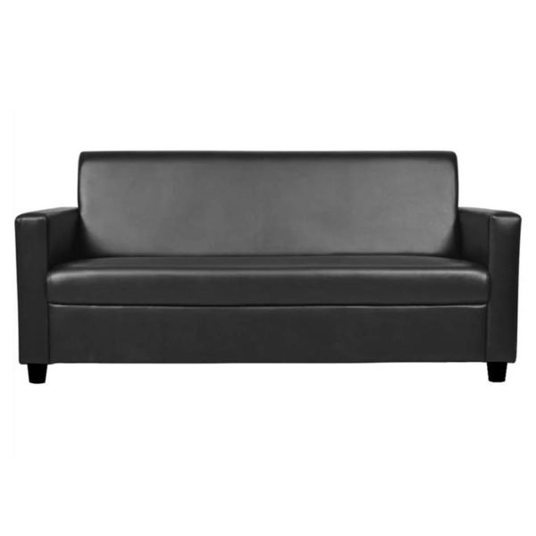 Furny Dublin 3 Seater Leatherette Sofa (Black)