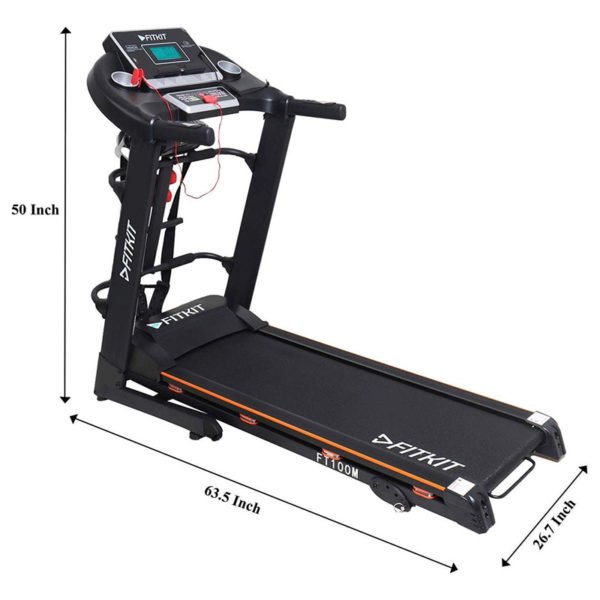 Fitkit FT100 Series (3.25 HP Peak) Motorized Treadmill with Free Dietitian,Personal Trainer, Doctor Consultation and Installation Services