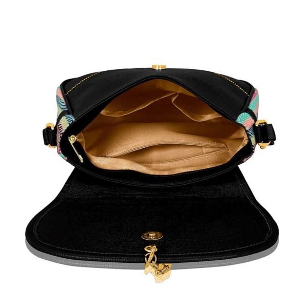 KLEIO Stylish Jacquard PU Leather Side Cross Body Sling Handbag Purse For Women/Girls