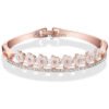 Shining Diva Fashion Crystal Flower Bangle Bracelet for Women and Girls (Rose Gold) (10079b)