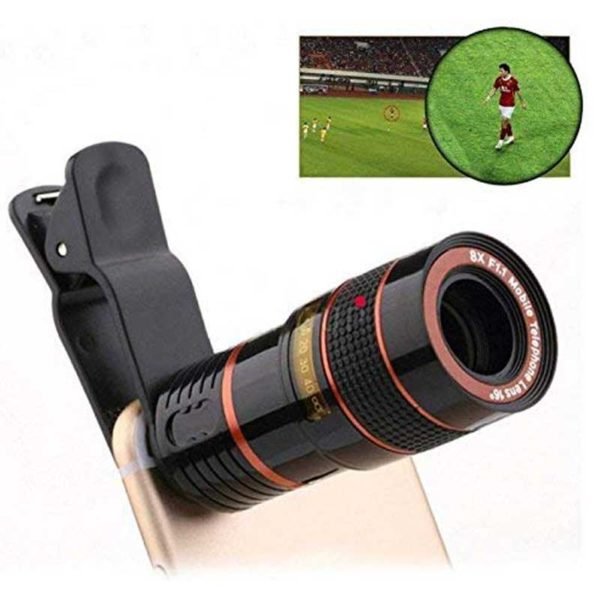 EWELL Universal 8X Zoom Mobile Phone Telescope Lens with Adjustable Clip Holder for TIK-Tok and Like app