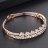 Shining Diva Fashion Crystal Flower Bangle Bracelet for Women and Girls (Rose Gold) (10079b)