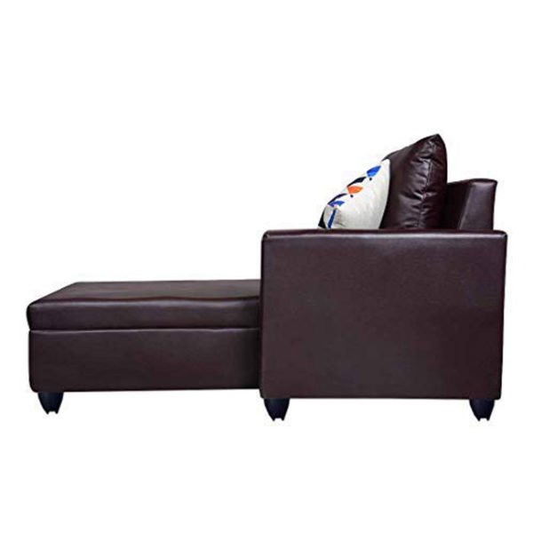 Bharat Lifestyle Deco Leatherette 6 Seater Brown Sofa
