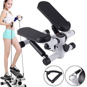 Coroid Health & Fitness Multifuntional Stepping Machine Mini Elliptical Pedal Stepper with Resistance Bands & LCD Digital Display for Leg (Stepper for Exercise) (Pedal Exerciser)