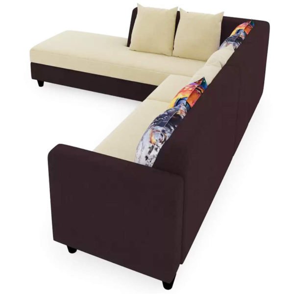 Furny Castilla 6 Seater LHS L Shape Sofa Set Polyester Fabric