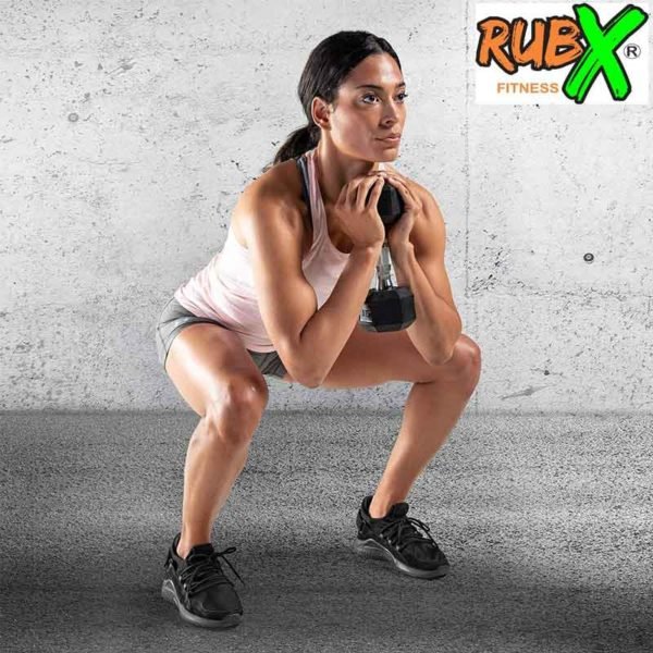 RUBX Rubber Coated Professional Exercise Hex Dumbbells (Pack of Two)