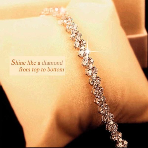 Yellow Chimes Crystals from Swarovski Royal Blue White Diamond Crystal Feminine Sparkling Designer Bracelet for Women & Girls