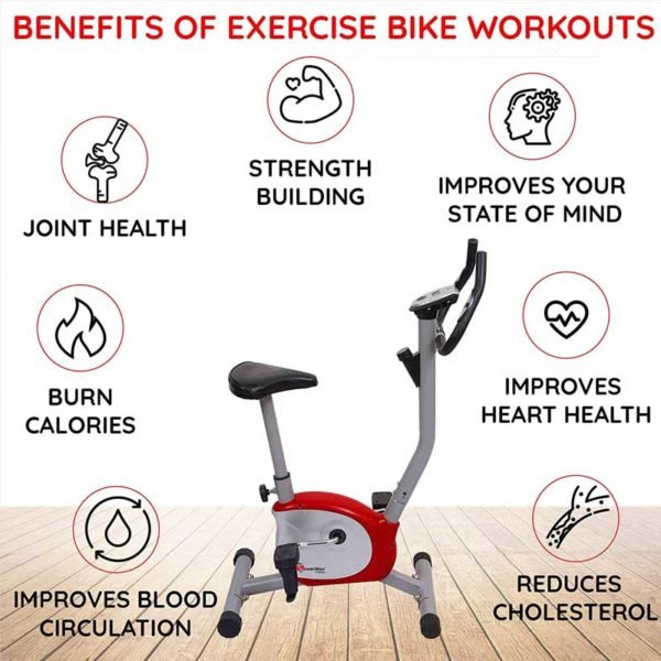 Powermax Fitness BU-200 Upright Bike/Exercise Bike for Home Gym